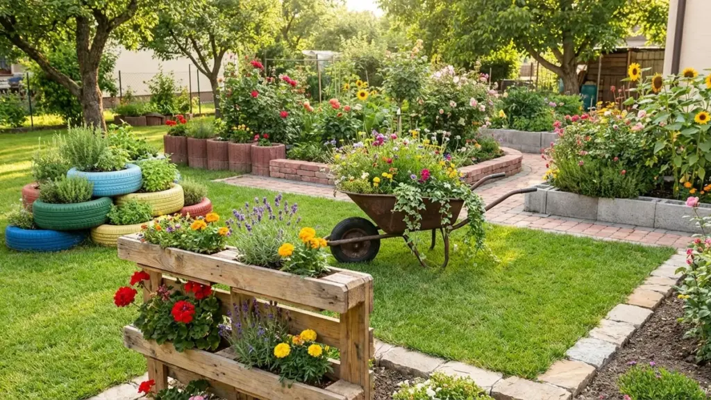Diese 21 Blumenbeet-Ideen mit Paletten und alten Reifen kosten fast nichts